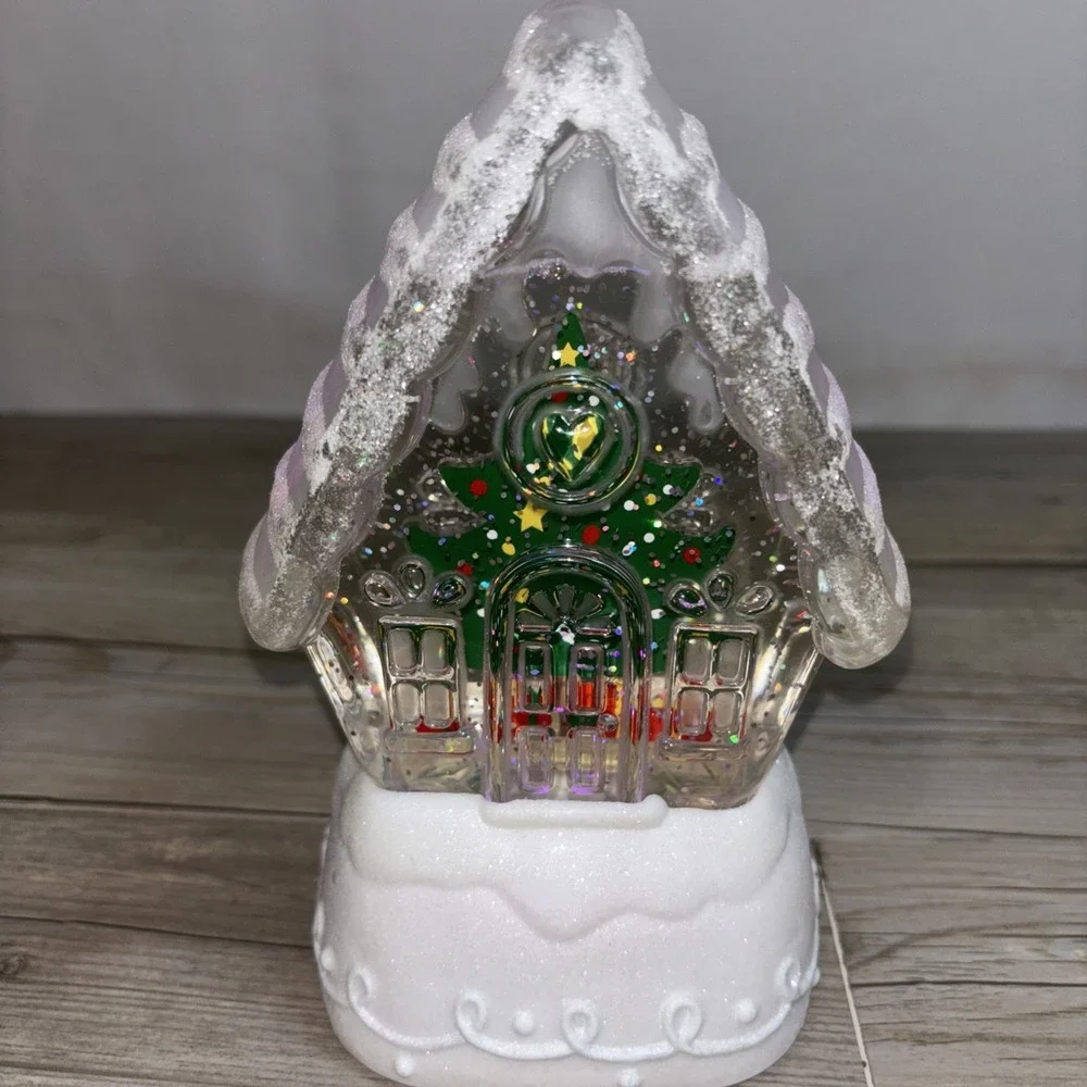 Hallmark Snow Globe Magic Color Changing Gingerbread House Christmas‎ Tree